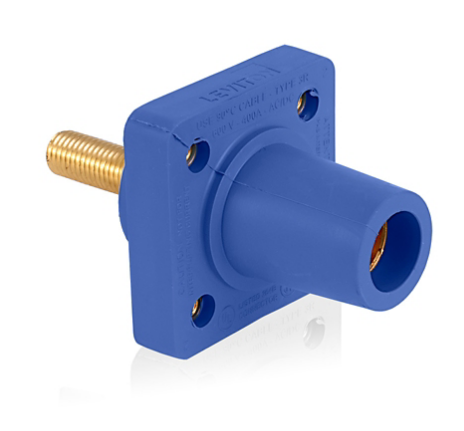 Leviton 16R26-1UB 16 Series Female Receptacle, 90-Degree, #2 - 4/0 AWG, 1.125" Threaded Stud, Self-Clinching Nuts