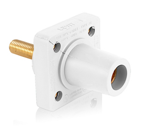 Leviton 16R26-1UW 16 Series Female Receptacle, 90-Degree, #2 - 4/0 AWG, 1.125" Threaded Stud, Self-Clinching Nuts