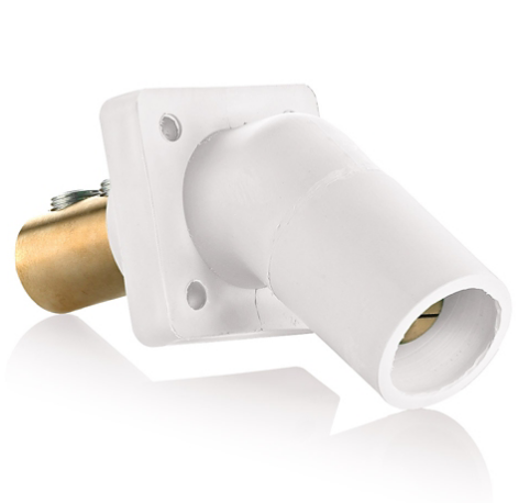 Leviton 16R27-UW 16 Series Male Receptacle, 45-Degree, 2/0 - 4/0 AWG, Double Set Screw