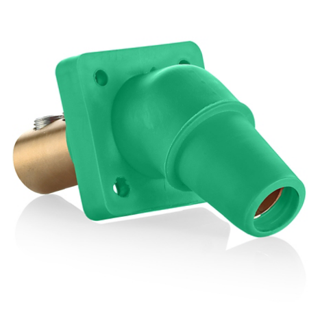 Leviton 16R28-UG 16 Series Female Receptacle, 45-Degree, 2/0 - 4/0 AWG, Double Set Screw