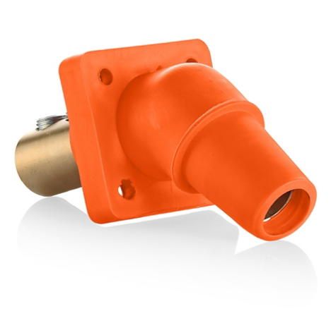 Leviton 16R28-UO 16 Series Female Receptacle, 45-Degree, 2/0 - 4/0 AWG, Double Set Screw