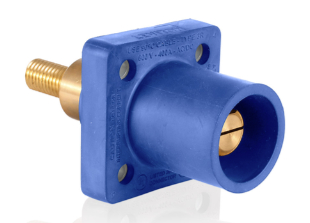 Leviton 16R31-XB 1 Pole Cam-Type Male Panel Receptacle, Taper Nose, 3/4" Extended Shoulder, #2-4/0, Blue Finish