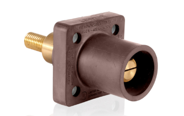 Leviton 16R31-XH 1 Pole Cam-Type Male Panel Receptacle, Taper Nose, 3/4" Extended Shoulder, #2-4/0, Brown Finish