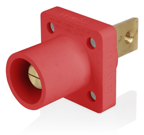 Leviton 16R33-R 16 Series Male Receptacle, 90-Degree, #2-4/0 AWG, Double Hole Bus Bar