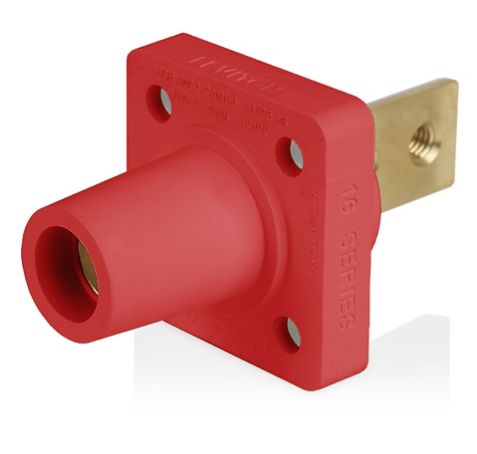 Leviton 16R34-R 16 Series Female Receptacle, 90-Degree, #2-4/0 AWG, Double Hole Bus Bar