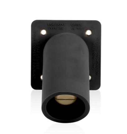 Leviton 16R35-1E 16 Series Male Receptacle, 45-Degree, #2-4/0 AWG, Double Hole Bus Bar, Self-Clinching Nuts