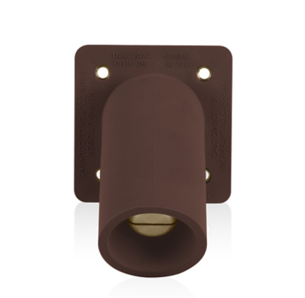 Leviton 16R35-1H 16 Series Male Receptacle, 45-Degree, #2-4/0 AWG, Double Hole Bus Bar, Self-Clinching Nuts