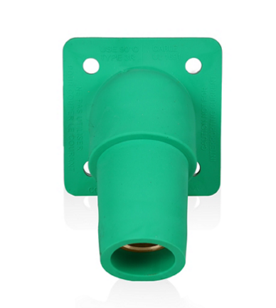 Leviton 16R36-1G 16 Series Female Receptacle, 45-Degree, #2-4/0 AWG, Double Hole Bus Bar, Self-Clinching Nuts