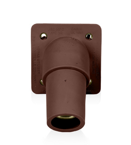Leviton 16R36-1H 16 Series Female Receptacle, 45-Degree, #2-4/0 AWG, Double Hole Bus Bar, Self-Clinching Nuts