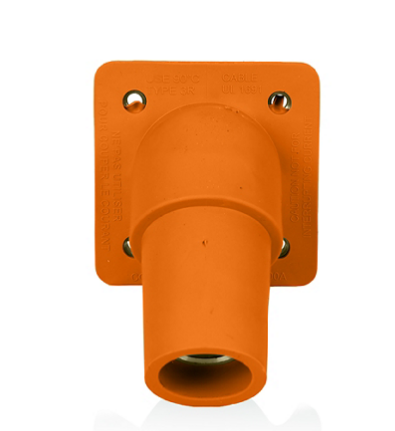 Leviton 16R36-1O 16 Series Female Receptacle, 45-Degree, #2-4/0 AWG, Double Hole Bus Bar, Self-Clinching Nuts