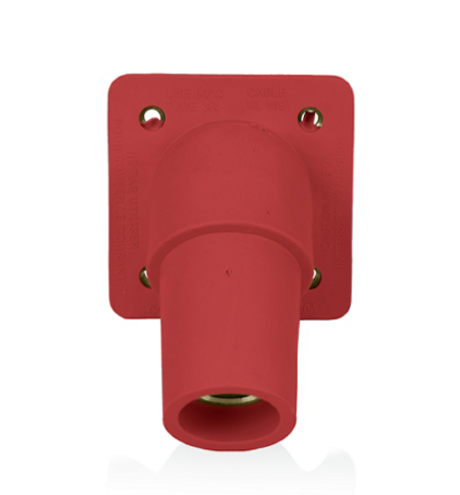 Leviton 16R36-1R 16 Series Female Receptacle, 45-Degree, #2-4/0 AWG, Double Hole Bus Bar, Self-Clinching Nuts
