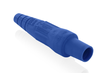Leviton 16SDF-1UB 16 Series Single Pole Cam Type Female Detachable Plug Sleeve Only, Taper Nose, Cable Range 2/0, 4/0, Blue Finish