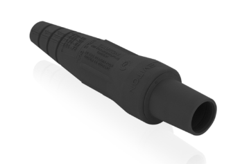 Leviton 16SDF-1UE 16 Series Single Pole Cam Type Female Detachable Plug Sleeve Only, Taper Nose, Cable Range 2/0, 4/0, Black Finish