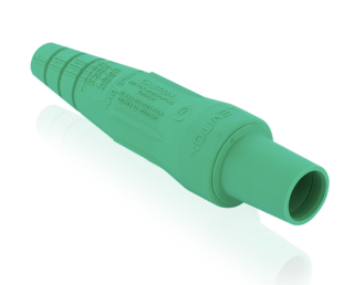 Leviton 16SDF-1UG 16 Series Single Pole Cam Type Female Detachable Plug Sleeve Only, Taper Nose, Cable Range 2/0, 4/0, Green Finish