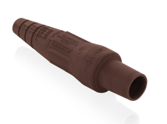 Leviton 16SDF-1UH 16 Series Single Pole Cam Type Female Detachable Plug Sleeve Only, Taper Nose, Cable Range 2/0, 4/0, Brown Finish