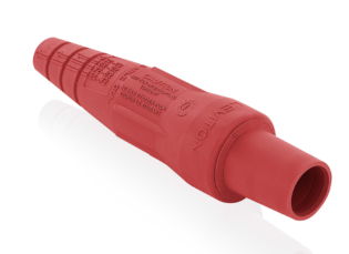 Leviton 16SDF-1UR 16 Series Single Pole Cam Type Female Detachable Plug Sleeve Only, Taper Nose, Cable Range 2/0, 4/0, Red Finish