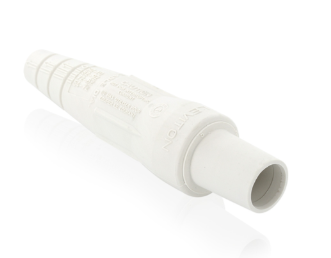 Leviton 16SDF-1UW 16 Series Single Pole Cam Type Female Detachable Plug Sleeve Only, Taper Nose, Cable Range 2/0, 4/0, White Finish