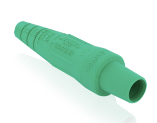 Leviton 16SDF-2UG 16 Series Single Pole Cam Type Female Detachable Plug Sleeve Only, Taper Nose, Cable Range #2, 2/0, Green Finish