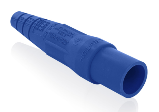 Leviton 16SDM-1UB 16 Series Single Pole Cam Type Male Detachable Plug Sleeve Only, Taper Nose, Cable Range 2/0, 4/0, Blue Finish