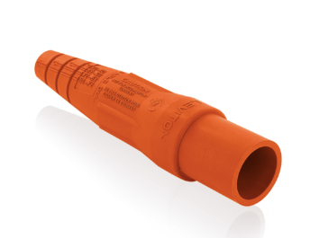 Leviton 16SDM-1UO 16 Series Single Pole Cam Type Male Detachable Plug Sleeve Only, Taper Nose, Cable Range 2/0, 4/0, Orange Finish