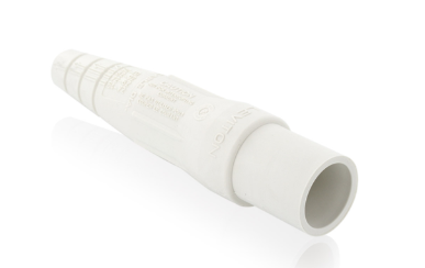 Leviton 16SDM-1UW 16 Series Single Pole Cam Type Male Detachable Plug Sleeve Only, Taper Nose, Cable Range 2/0, 4/0, White Finish