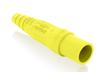 Leviton 16SDM-1UY 16 Series Single Pole Cam Type Male Detachable Plug Sleeve Only, Taper Nose, Cable Range 2/0, 4/0, Yellow Finish