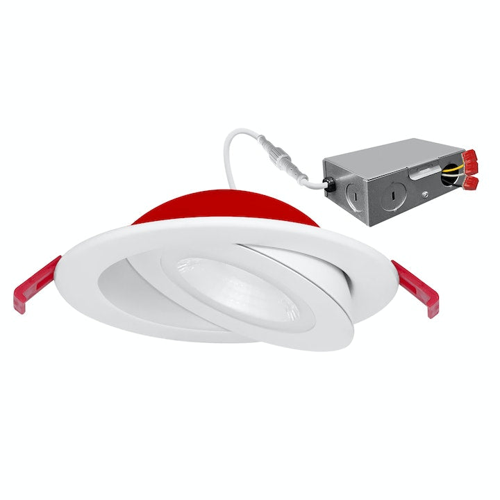 EnvisionLED LED-SL-FLT-4R-9W-5CCT-FR-WH 4" SnapTrim Floating Adjustable J-Box Fire Rated, White Finish