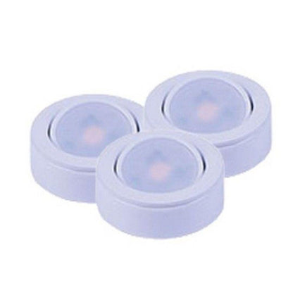 Maxim Lighting 53835WT CounterMax MX LD AC 3 LED Under Cabinet Disc Light White - Three Round Puck Lights
