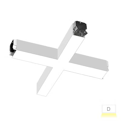 EnvisionLED LED-ALIN2-FL-22X22-X-3P50-D-5CCT-WH Arcy-Line X-Shape Downlight Architectural Linear Fixtures With Frosted Lens - Finish: White