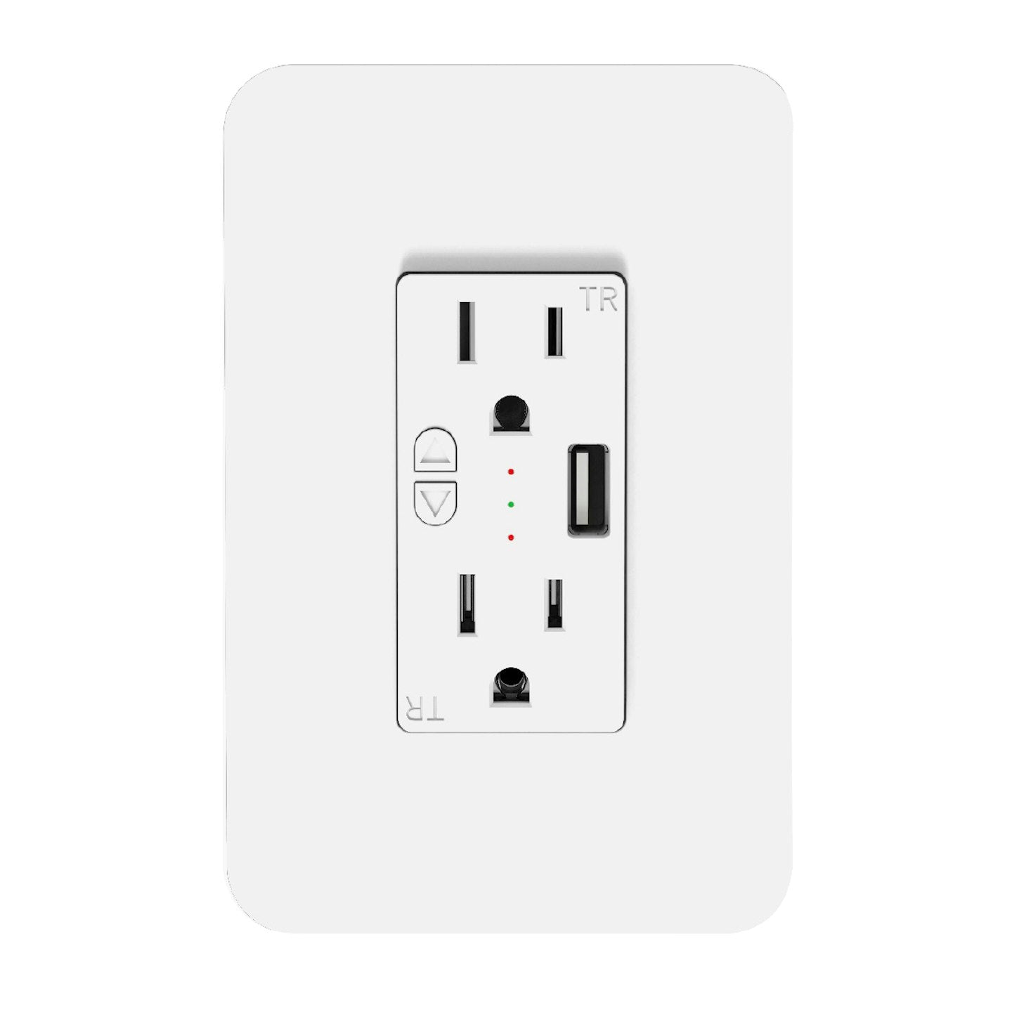 EnvisionLED S-WS-120V-USB Wall Mounted Sensor x SILVAIR Enabled - 120V, 100ft Bluetooth Range, IP20, 30ft Detection, Two Sockets & USB Port