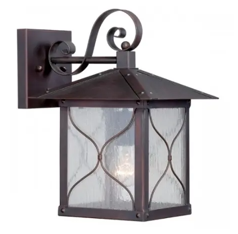 Nuvo 60-5612 Vega 9" Outdoor Wall Light Fixture, Classic Bronze, Clear Seed Glass
