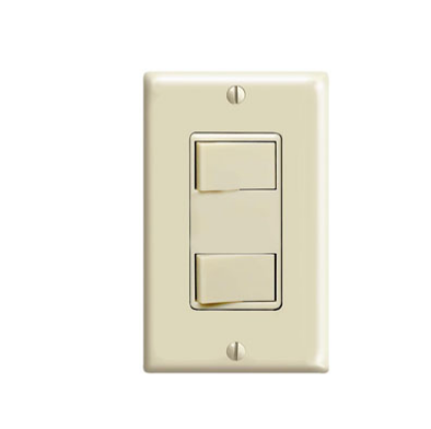 Leviton 1754-I 15 Amp Decora Dual Rocker Switch, Ivory