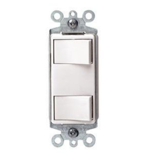 Leviton 1754-W 15 Amp Decora Dual Rocker Switch, White