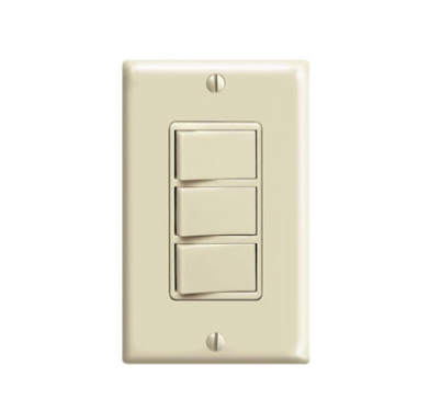 Leviton 1755-I 15 Amp Decora Three Rocker Combination Switch, lvory