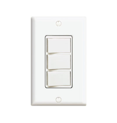 Leviton 1755-W 15 Amp Decora Three Rocker Combination Switch, White