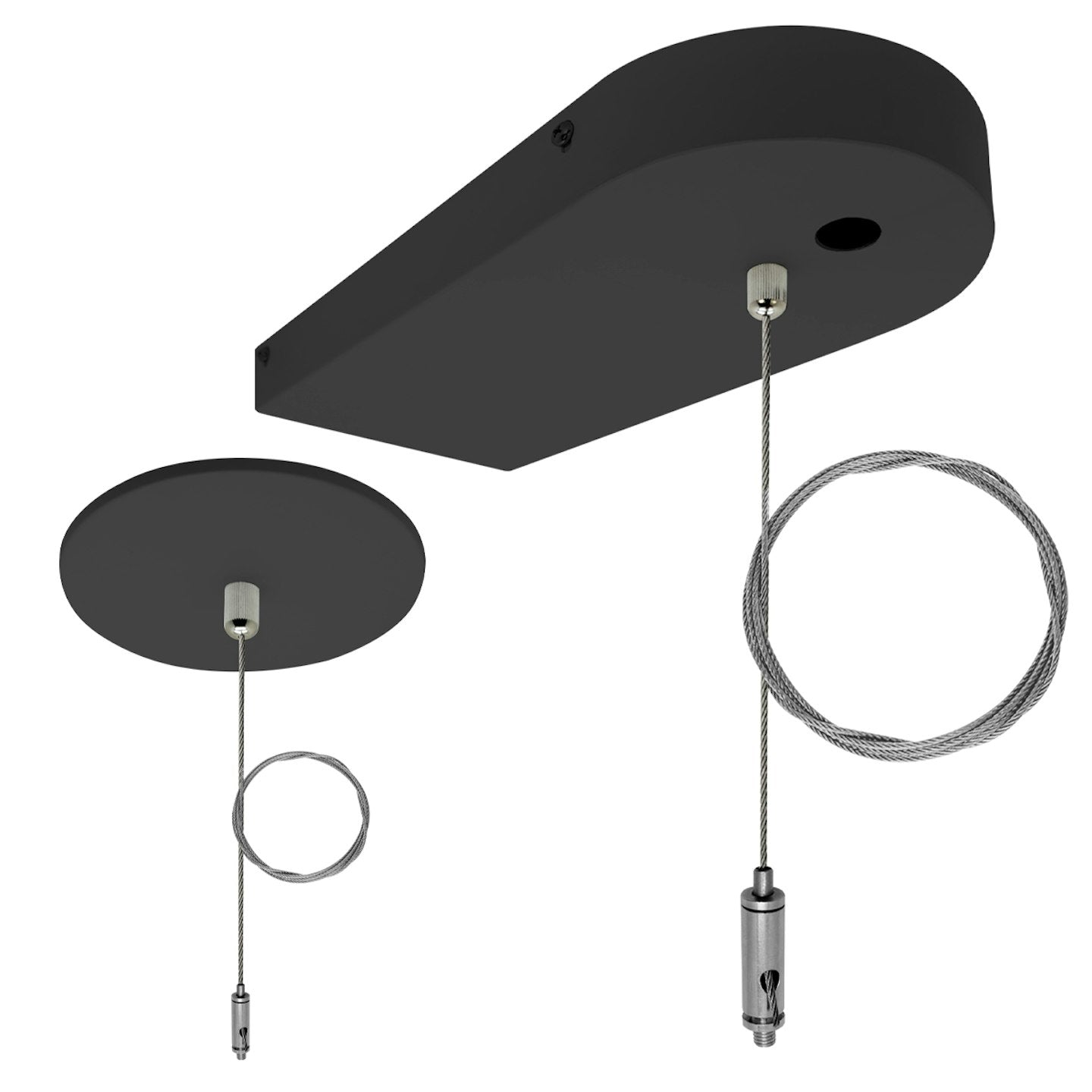 EnvisionLED UDL2-6FT-CPR-1WR-BL-EMB Emergency Canopy Suspension Kit Adjustable Black