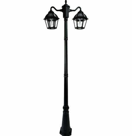 Gama Sonic 177B50002 Polaris Double Head Lamp Post - Black