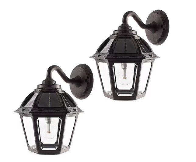 Gama Sonic 177BP250010 Polaris Polaris Solar Wall Light - Black - 2 Pack