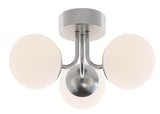 AFX Lighting METC15L30D1SN Metropolitan 16 Inch LED Semi-Flush Mount In Satin Nickel With White Glass Globe Diffusers