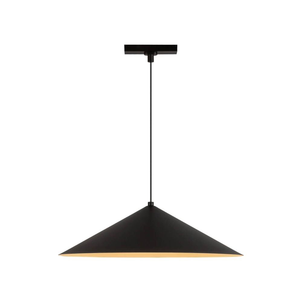 Kuzco Lighting TRP73915-BK-4K Luiz 16 inch LED Track Pendant in Black with Steel Shade and Frosted Acrylic Diffuser, Color Temperature 4000K, Wattage 12W