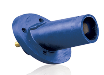 Leviton 17R23-B 17 Series Male Panel Receptacle, Cam-type, 30-degree, Taper Nose, Threaded Stud, 250-750MCM, 690A, Blue Finish
