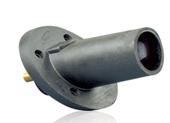 Leviton 17R23-E 17 Series Male Panel Receptacle, Cam-type, 30-degree, Taper Nose, Threaded Stud, 250-750MCM, 690A, Black Finish