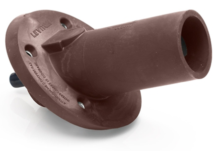 Leviton 17R23-SH 17 Series Male Receptacle, 30-Degree, 250-500 MCM, 1" Threaded Stud, Brown Finish