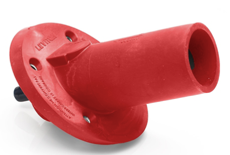 Leviton 17R23-SR 17 Series Male Receptacle, 30-Degree, 250-500 MCM, 1" Threaded Stud, Red Finish