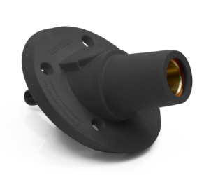 Leviton 17R24-SE 17 Series Panel Mount Receptacle, Female, 600A Max, 600V 30 Degree Angle, Threaded Stud Termination, 250-500 MCM Cable Range, Black Finish