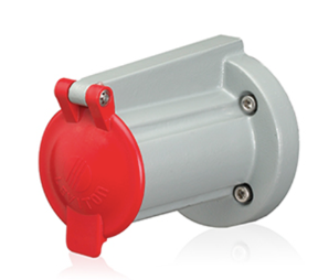 Leviton 17S31-R Receptacle Cover w/ Snap Back Lid For 17, 19, 22r22, 22r23 Series 90 Degree Panel Receptacles NEMA 3r Rated, Red Finish