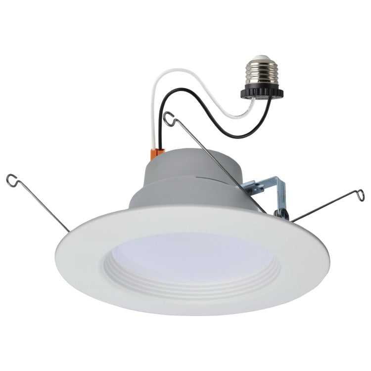 SATCO S18801 Field Selectable LED Downlight Retrofit - 6IN Round, 13W Selectable Wattage, Multi-Color Temperature, Voltage 120V, White Finish