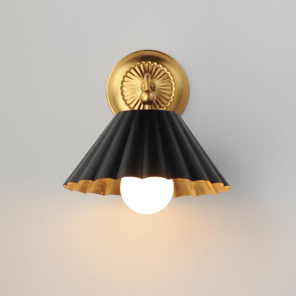 Maxim Lighting 18051MWGL Primrose Wall Sconce Illuminated in Matte White/Gold Leaf