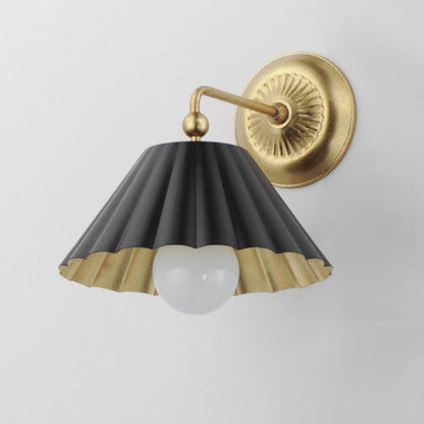 Maxim Lighting 18051MWGL Primrose Wall Sconce Side Angle View in Matte White/Gold Leaf