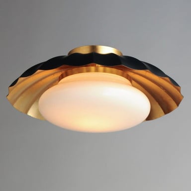 Maxim Lighting 18059MWGL Primrose Flush Mount - Angled View Showing Dome and Glass Globe